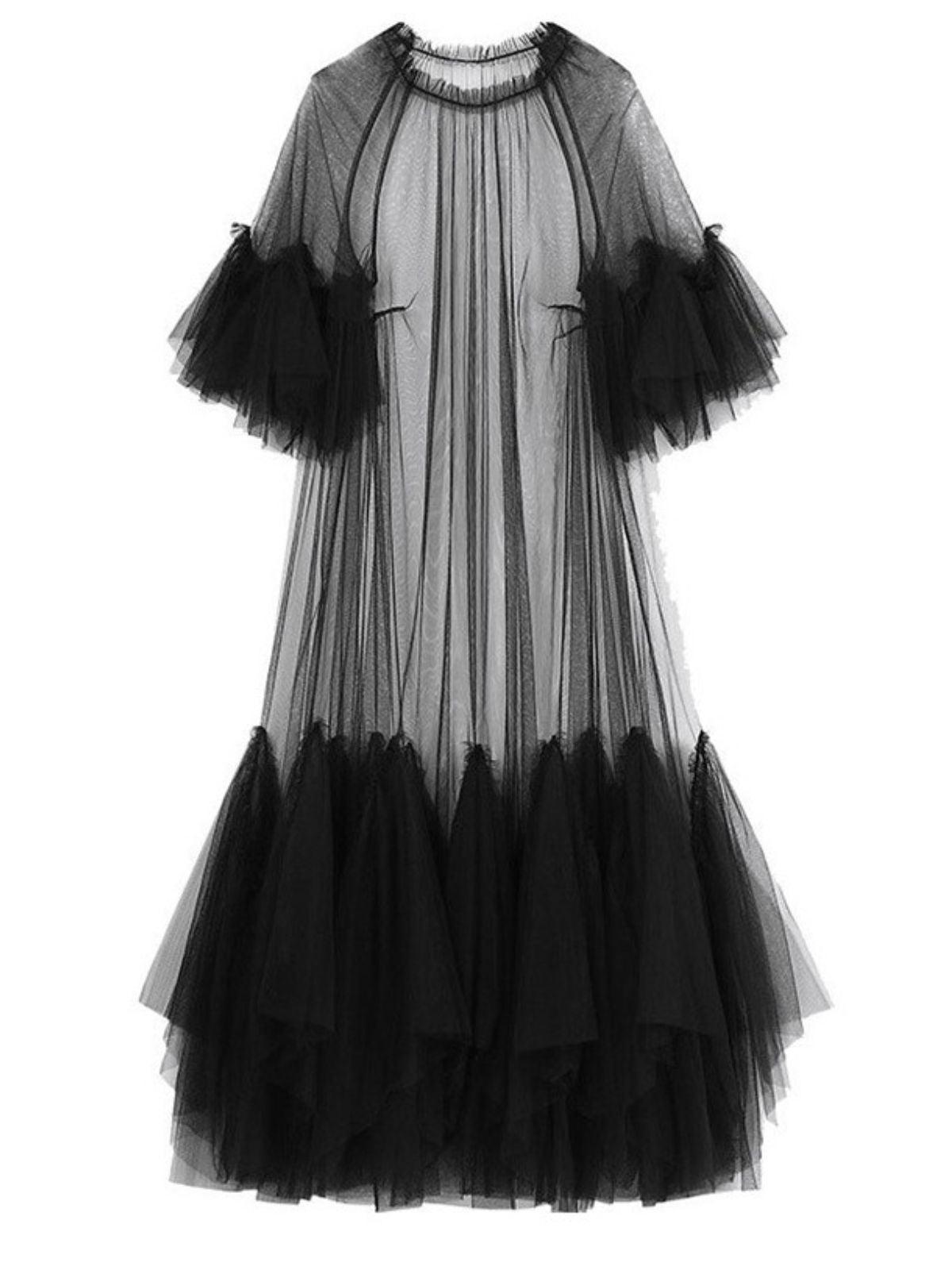 Square Neck Pleated Mesh Overlay Bodycon Midi Dress