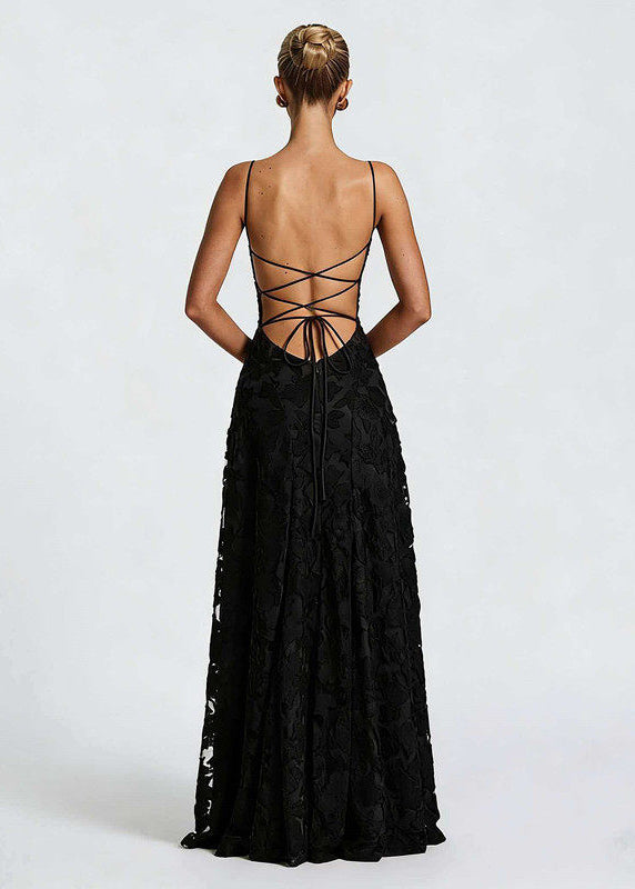 Square Neck Ruched Bust Floral Texture Pleated A Line Maxi Gown