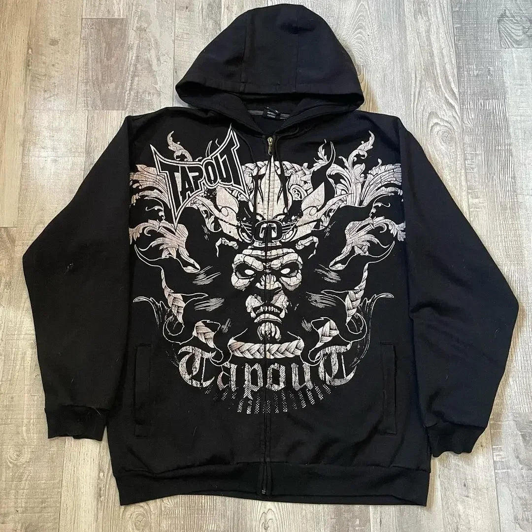 Skull Retro Zipper Hoodie