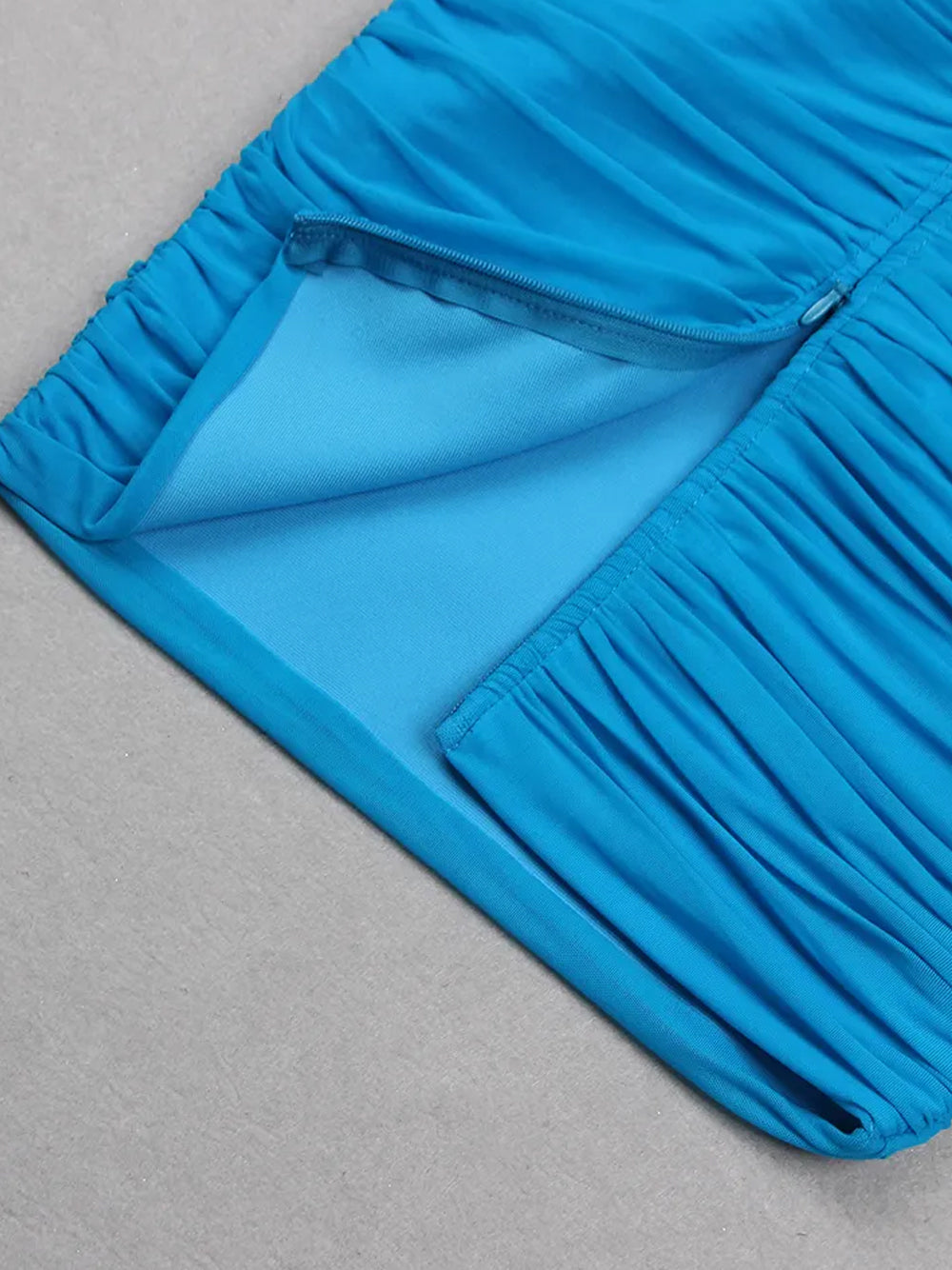 Strapless Sweetheart Plunging All Over Ruched Column Midi Dress
