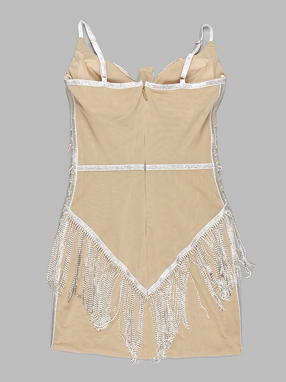 Strapless Tassel Fringe Hem Mini Dress