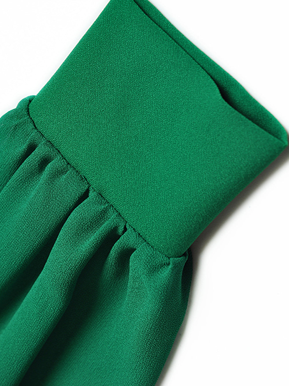 Mock Neck Draped Shoulder Bishop Sleeve Tie Waist Maxi Dress