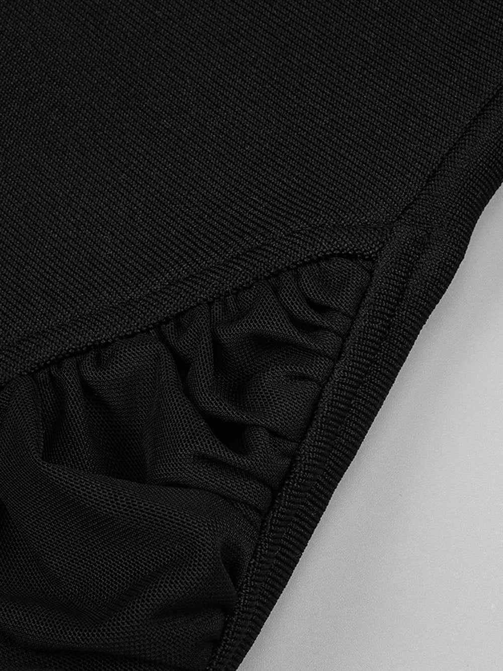 Spaghetti Strap Mesh Panel Cutout High Slit Bodycon Maxi Gown