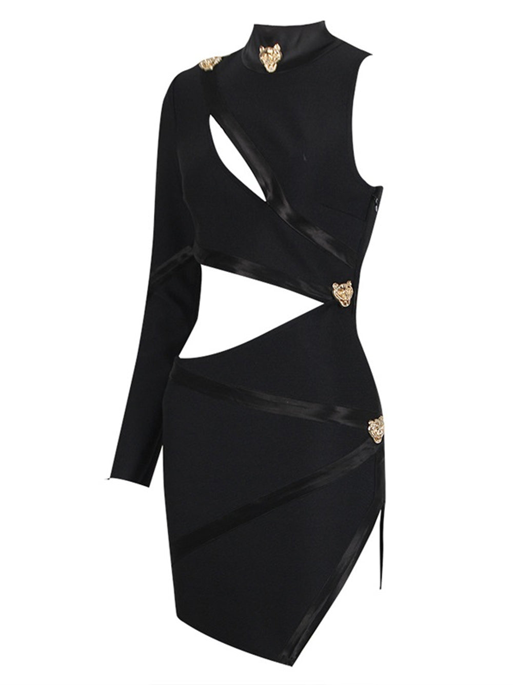 Strapless Ruched Rosette Mini Dress