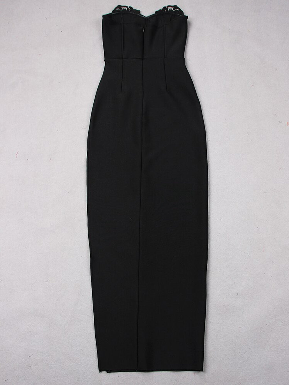 Strapless Crystal Vine Embellished Bodycon Midi Dress