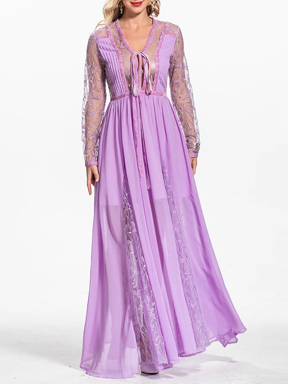 Halter Neck Lace Up Front Cutout Satin Maxi Dress