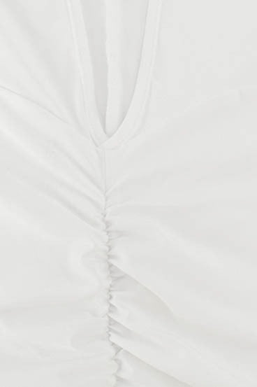 Deep V Off Shoulder Ruched Maxi Dress