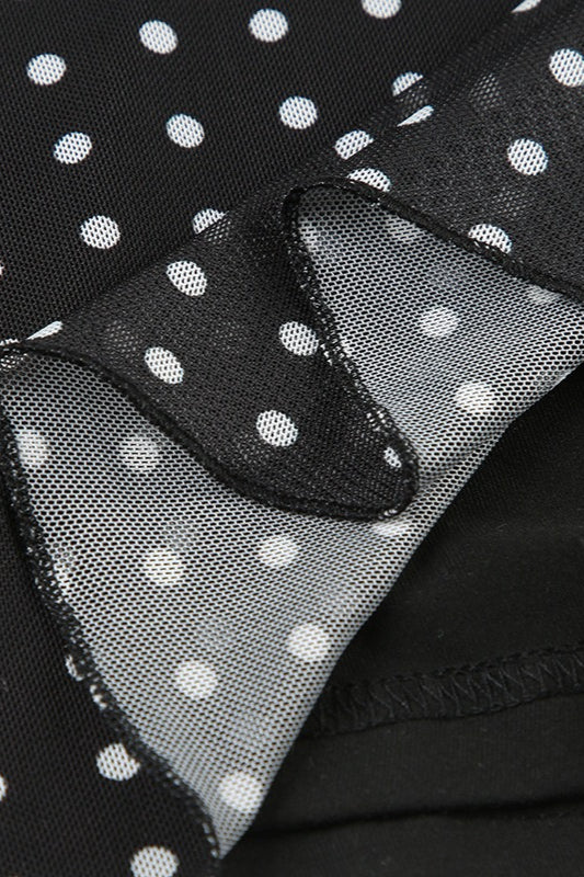 Black Polka Dot Cami Backless Tie Maxi Dress