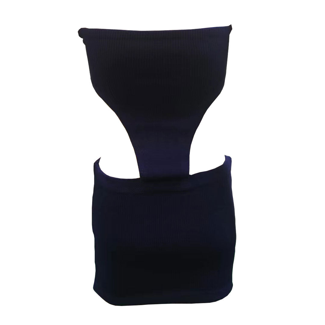 Rib Knit Strapless Waist Cutout Bodycon Mini Dress