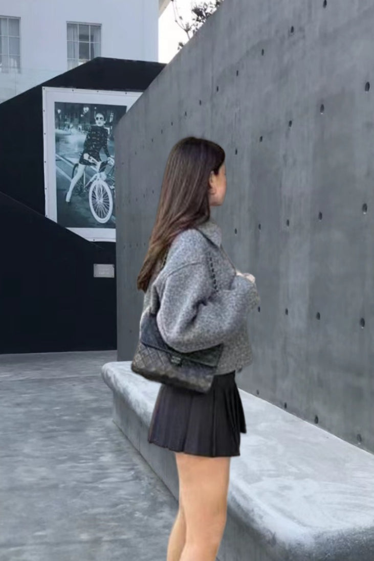 Cropped Wool Street Style Jacket