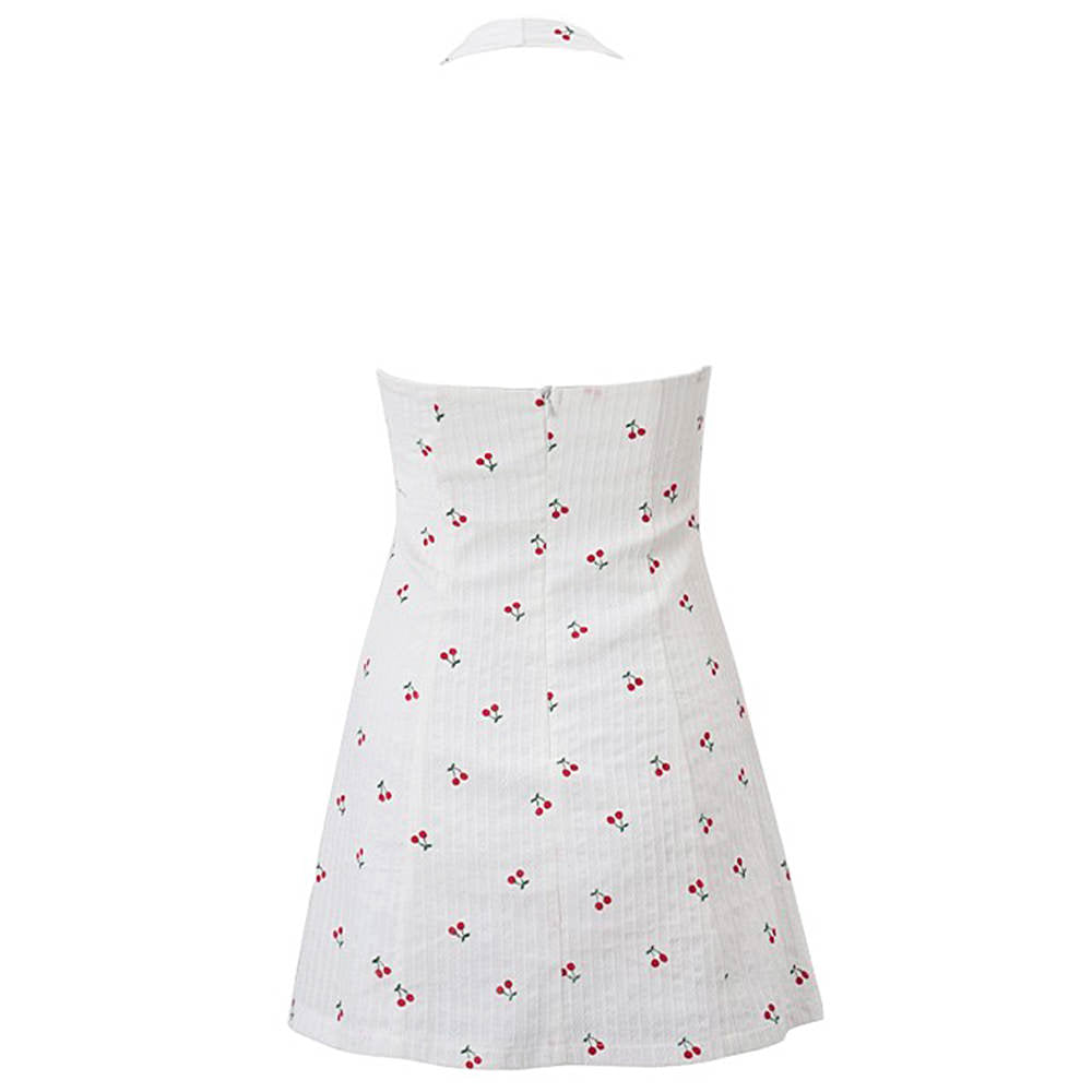 Print Halter A-Line Mini Dress