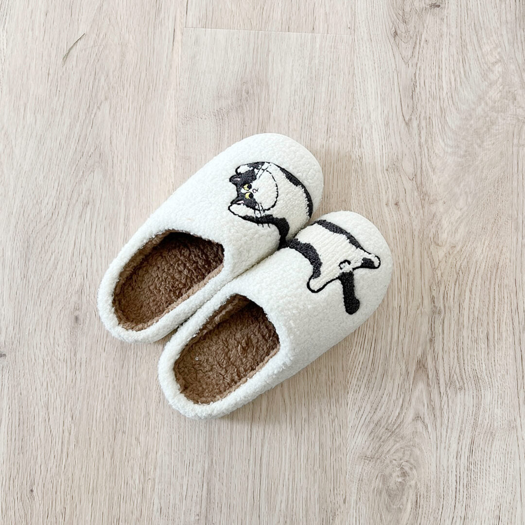 Happy Cat Plush Slippers