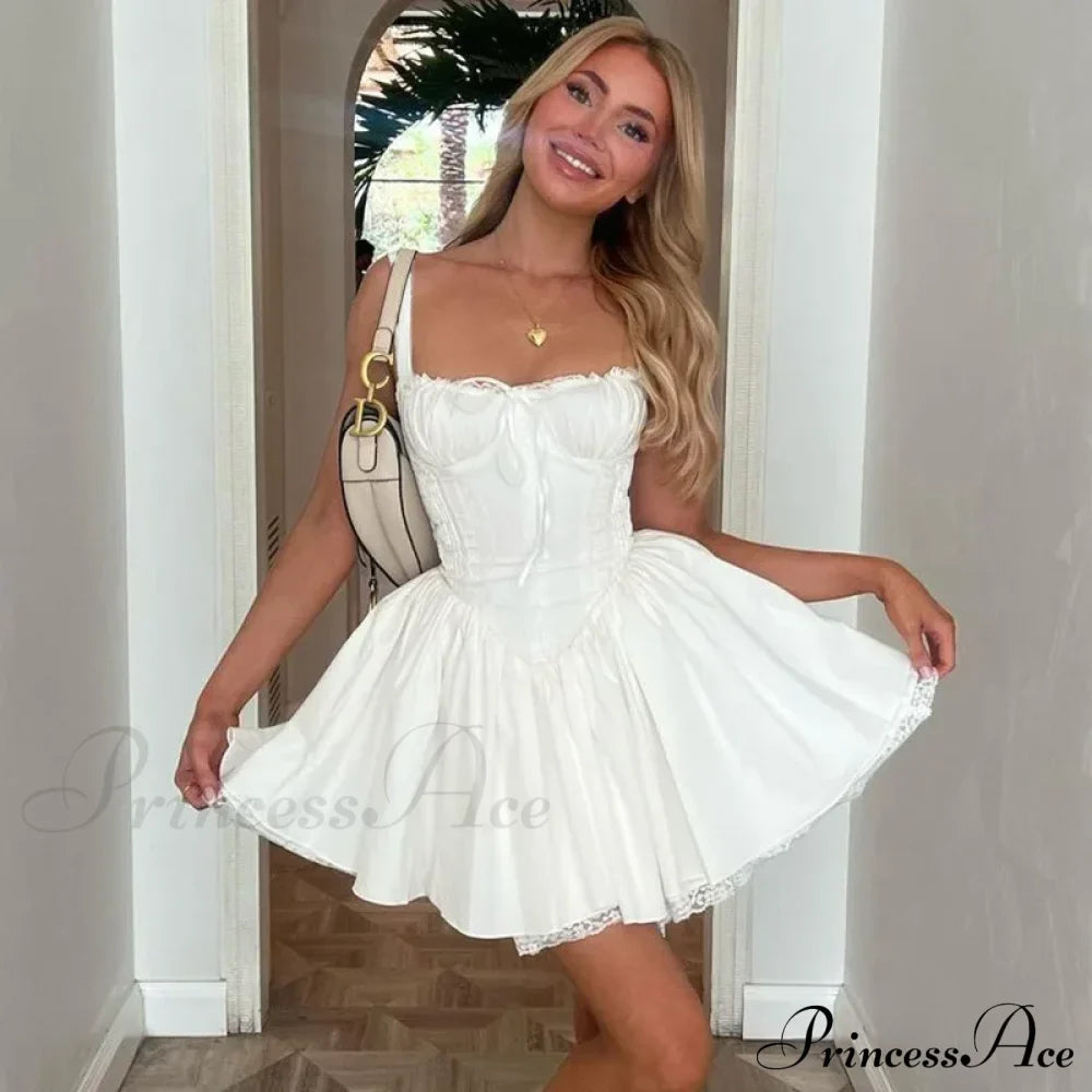 Cottagecore Grunge Lace Corset Mini Dress