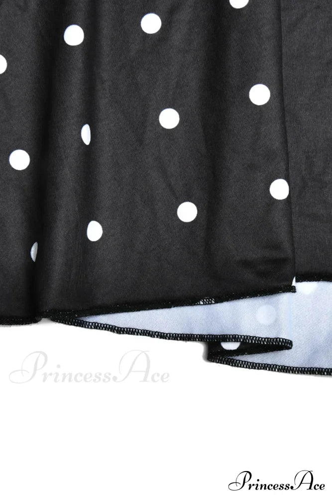 Cowl Neck Slit Dress with Polka Dots