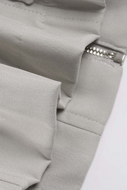 Zip Up Solid Color Utility Jacket