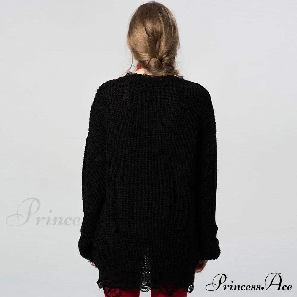 Distressed Striped Graceful Knit Top