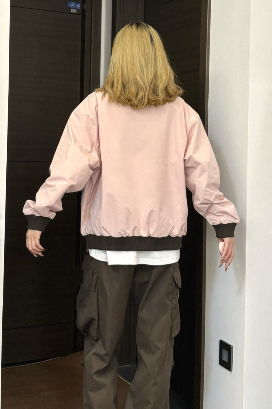 American Color Block Notch Collar Jacket
