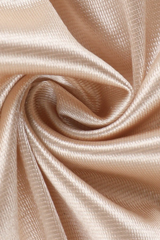 Silk Satin Off Shoulder Slit Formal Dress