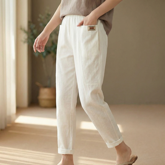 Cotton Linen Tapered Pants