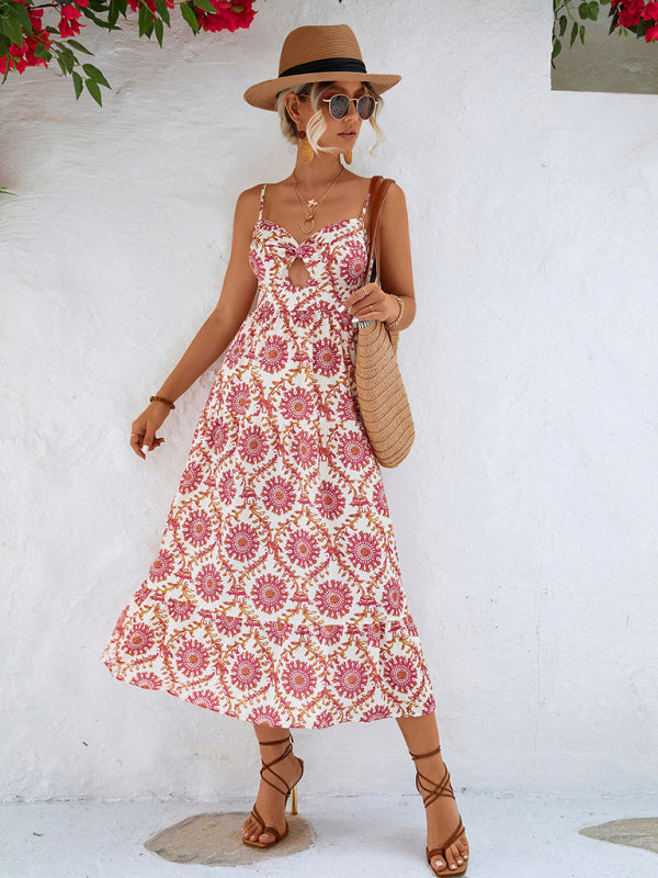 for Gown Midi Flowered Keyhole Women