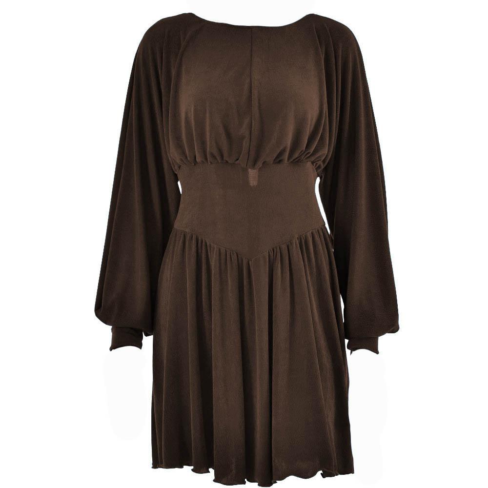 Button Ruched Corset Long Sleeve Mini Dress