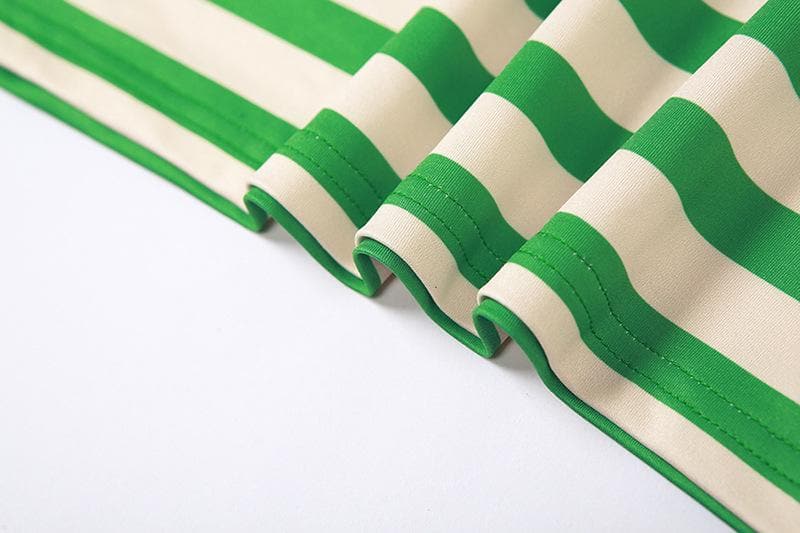 Striped Halter Tie Spaghetti Strap Bodycon Maxi Dress