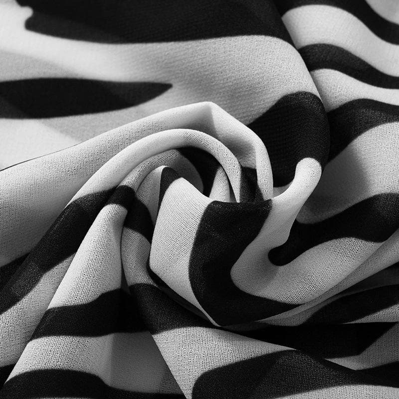 Cowl Neck Zebra Print Halter Cross Open Back Bodycon Maxi Dress