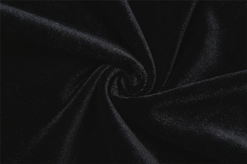 Puff Sleeve Detached Arm Warmer Velvet Strapless Tube Mini Dress