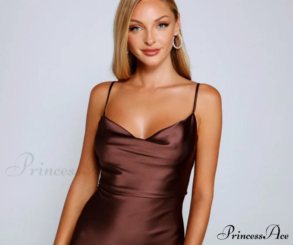 Keep It Sleek Charming Satin Mini Dress