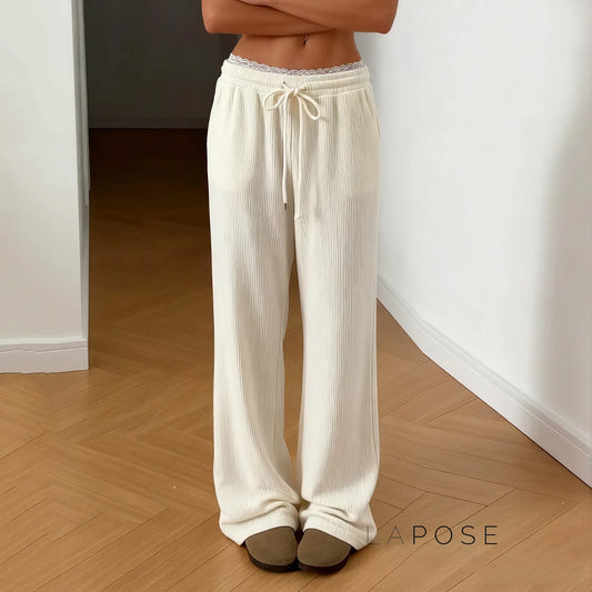 Alba Lace Patchwork Corduroy Pants