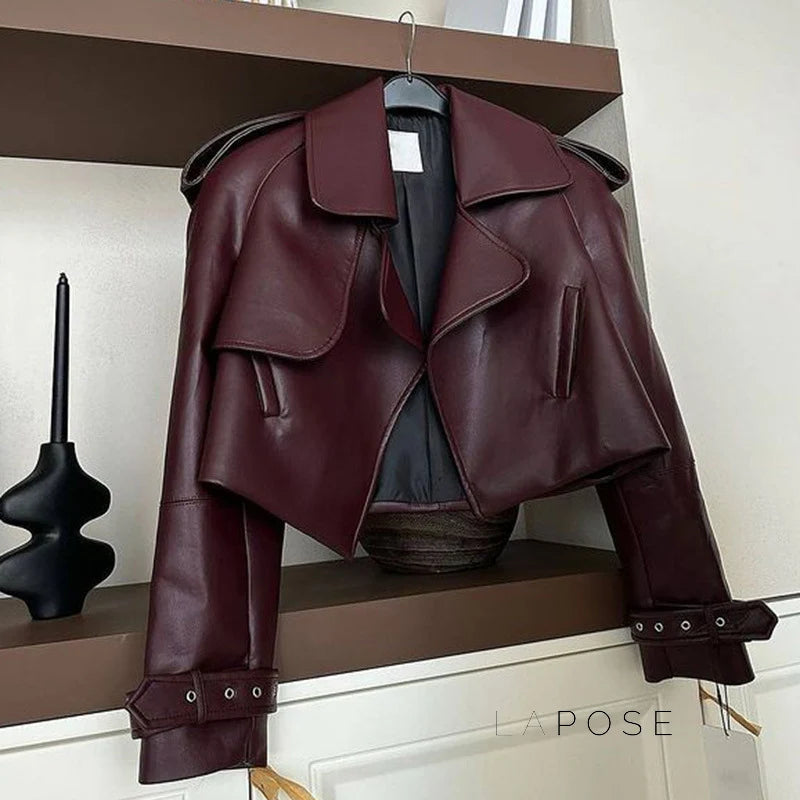 Cody Faux Leather Crop Jacket