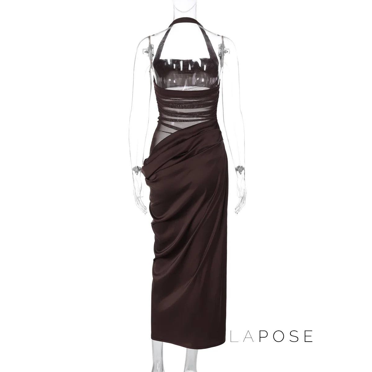 Emi Pleated Halter Maxi Dress