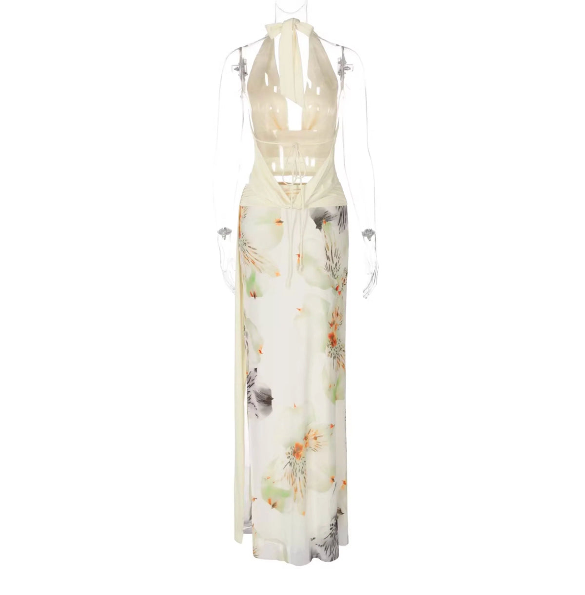 Floral Slit Maxi Skirt Set