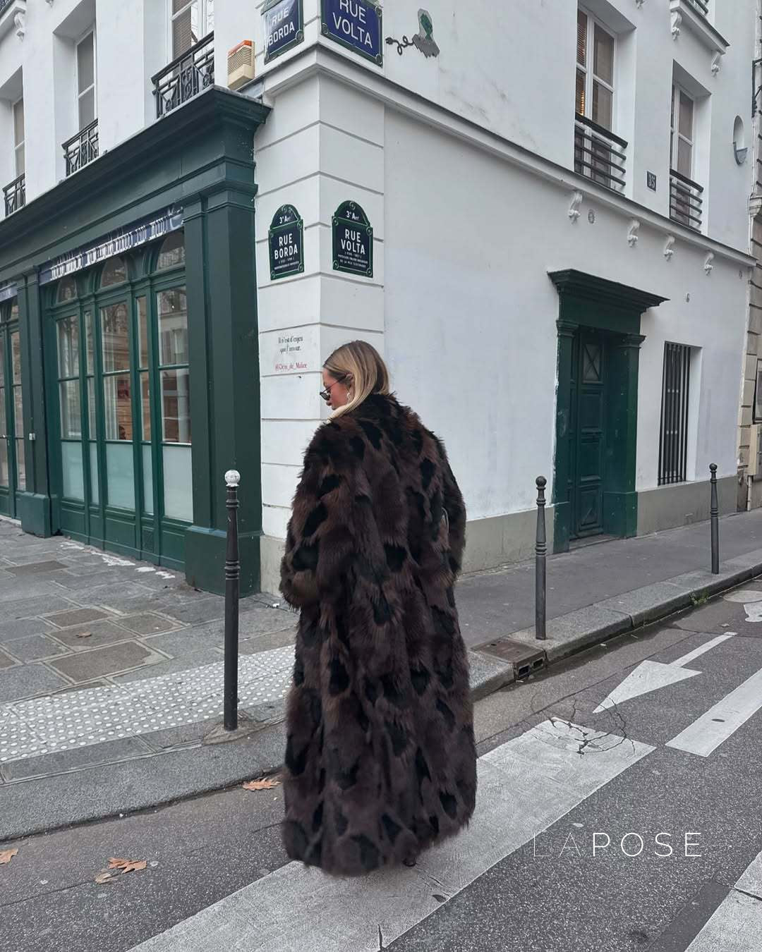 Ryann Spotted Lapel Faux Fur Coat