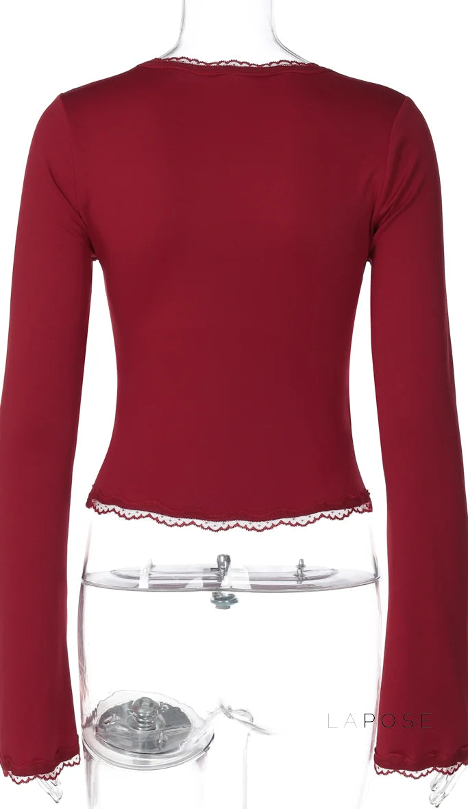 Tiara Lace Flared Sleeve Top