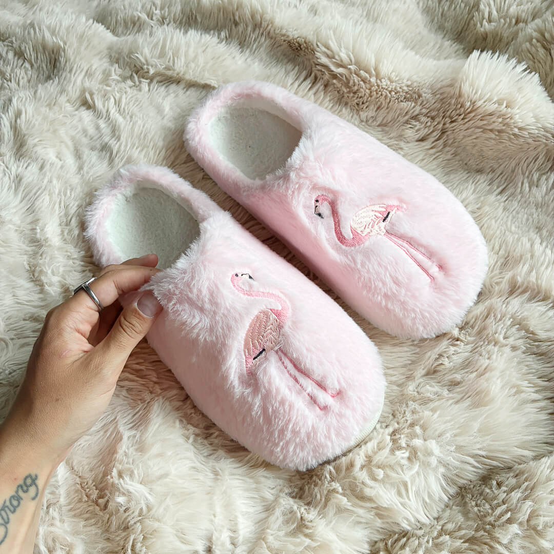 Flamingo Plush Slippers