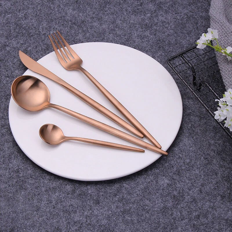 Modern Rosé Flatware Set - 24 Piece