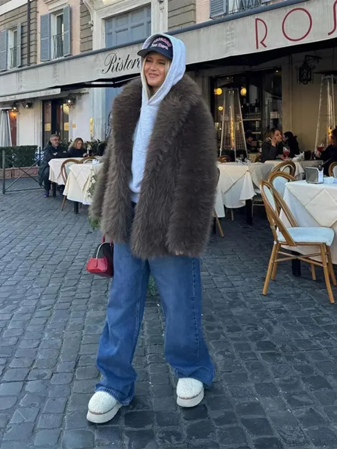 Stand Collar Fluffy Winter Coat