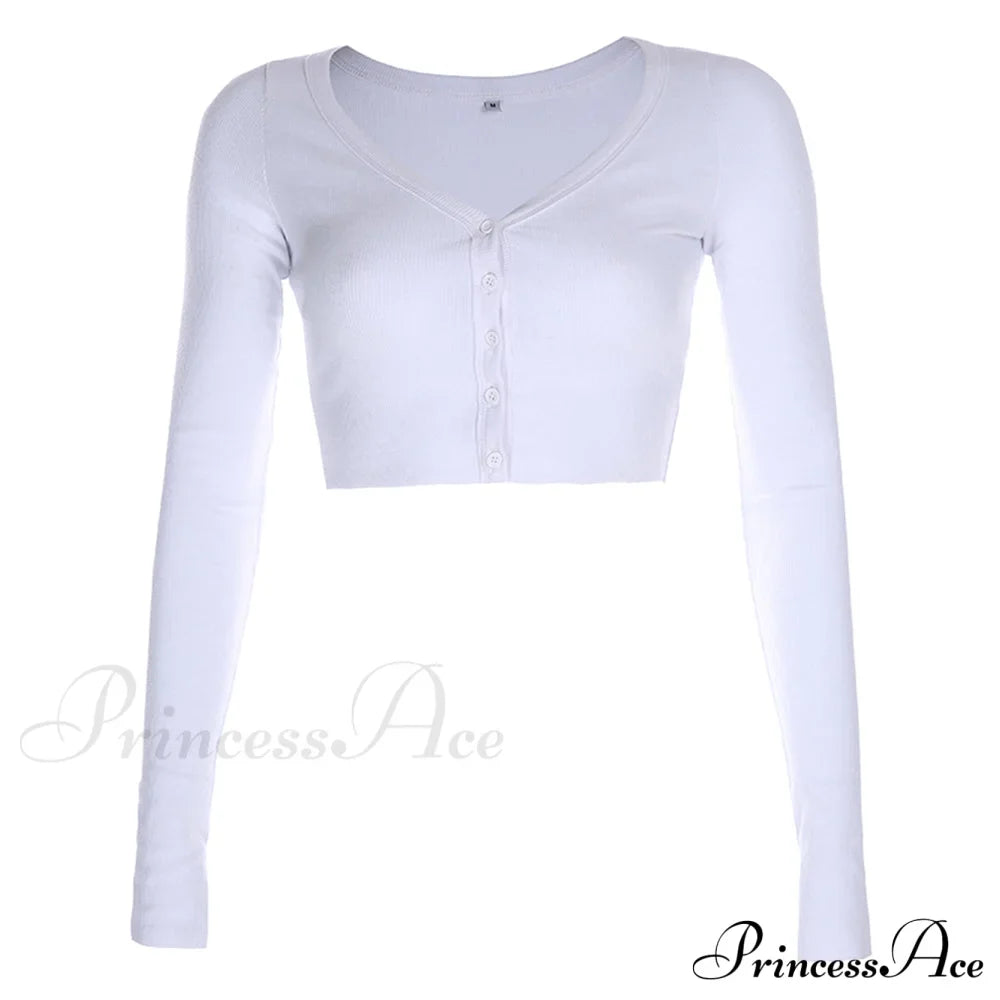 Stretchy Long Sleeve Crop Tops Cardigan