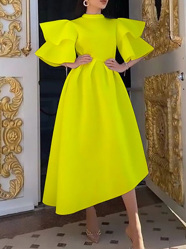 Dresses Double Layer Ruffle Sleeve Dress