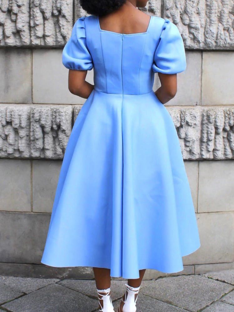 Dresses Square Neck Short Sleeve Dress