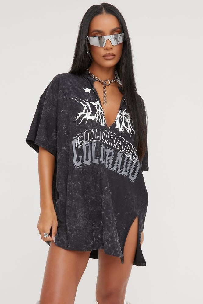 Loose Casual Sexy V Neck Vintage T-shirt