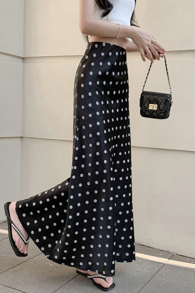 High-Waist Polka Dot Fish Tail Skirt