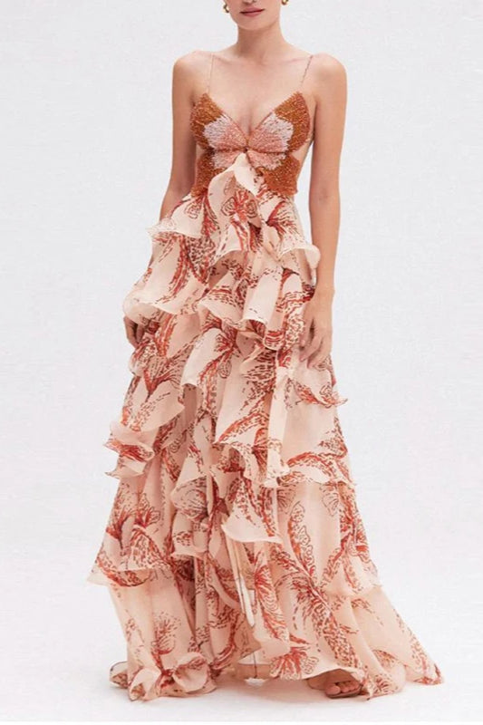 Chic V-Neck Pleated Boho Dress