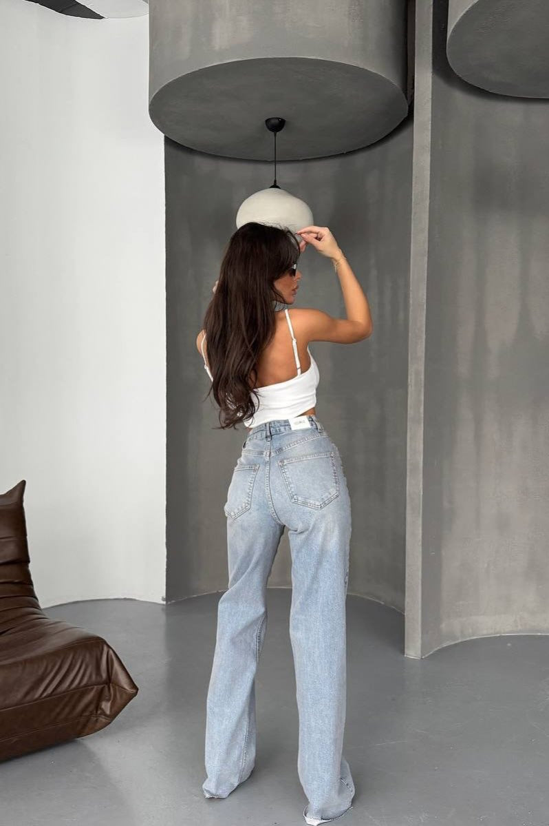 Vintage Straight Leg Denim Jeans