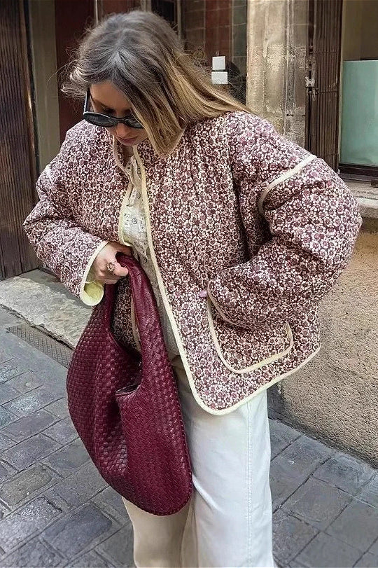 Loose Printed Quilted Padded Coat