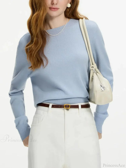100% Wool Seamless Crew Neck Sweater