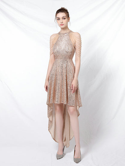 Slim and slim mid length evening dress