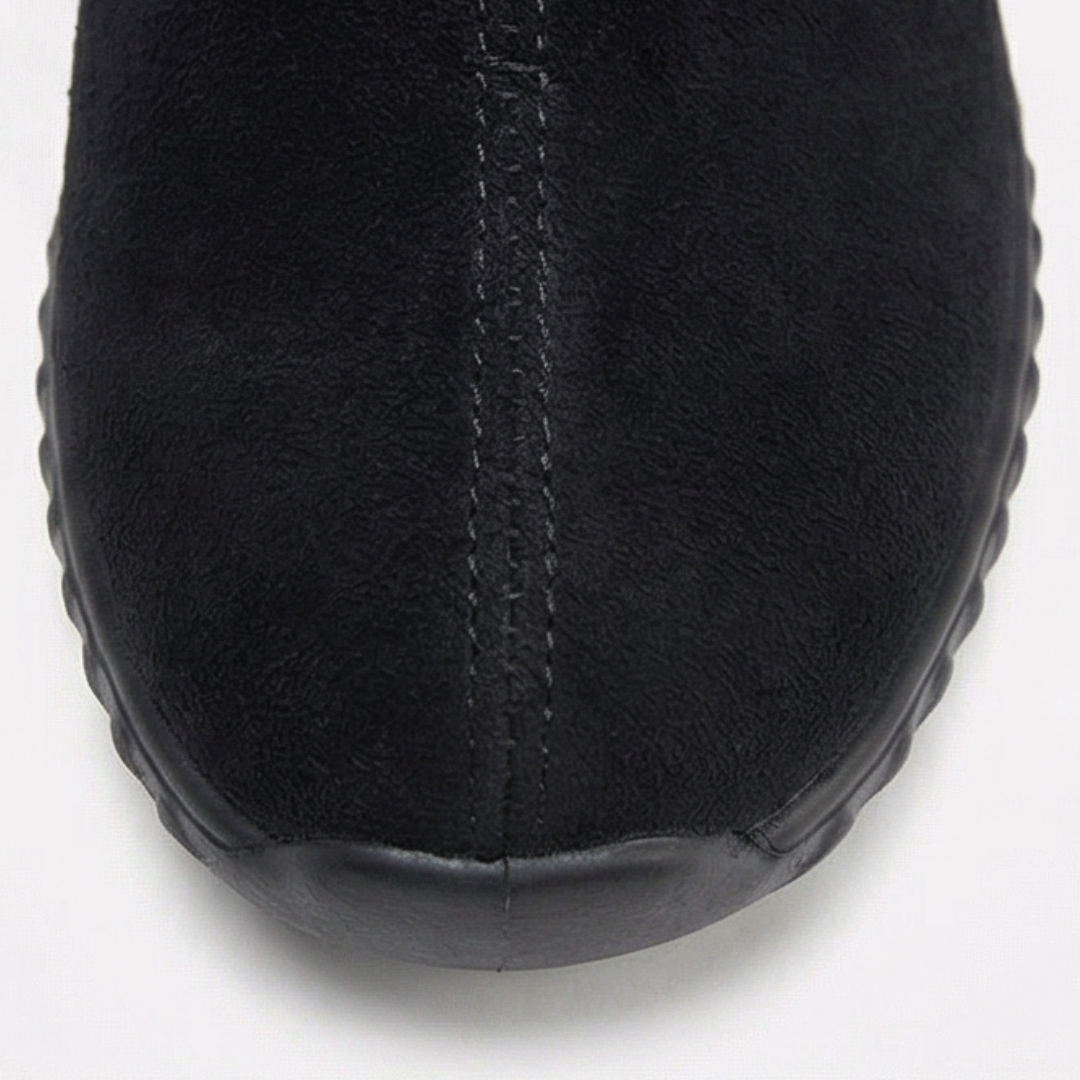 Women's Knit Cuff Suede Ankle Booties