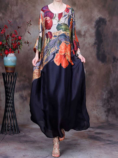 Spaghetti Strap Abstract Print Maxi Dress